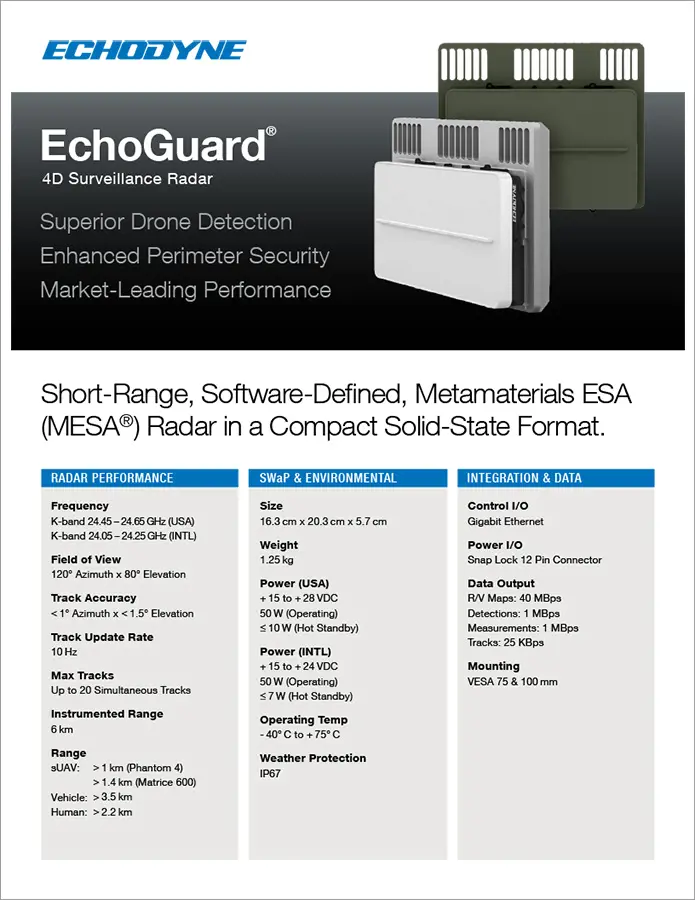 EchoGuard Radar Specs
